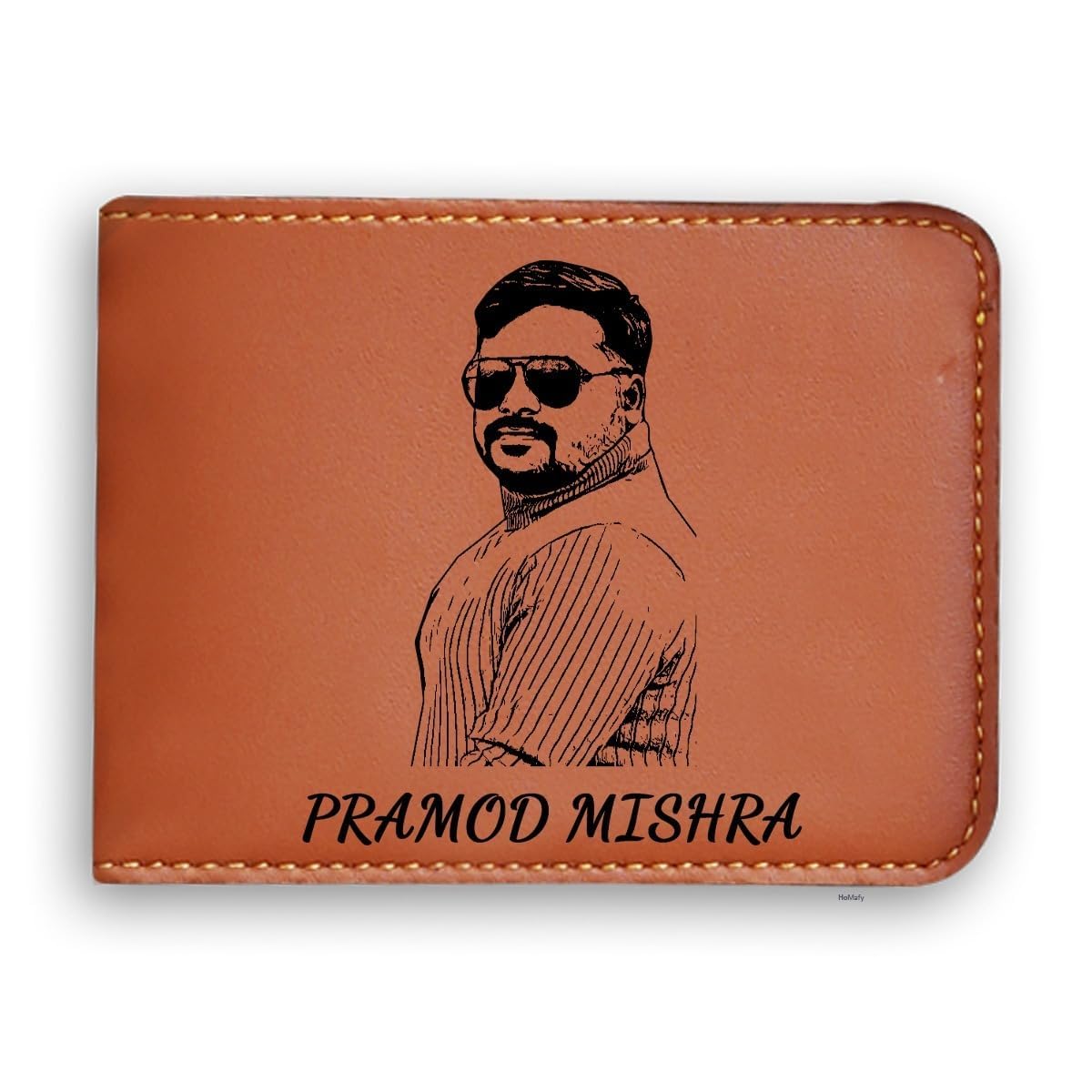 Personalized Engraved Wallet Gift Set — Custom Photo & Name (Brown)