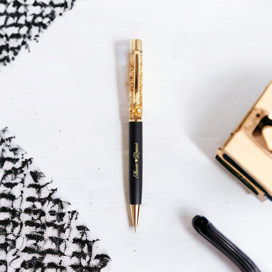 Personalized Pen with Name Engraved Metal Pen for Gifting with Box, Name Printed on Body (Golden) (Pack of 1)