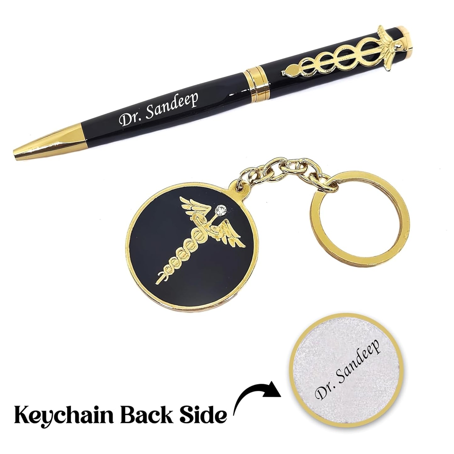 Custom Doctor Pen & Keychain Set | Perfect Gift for Medicos & Graduates