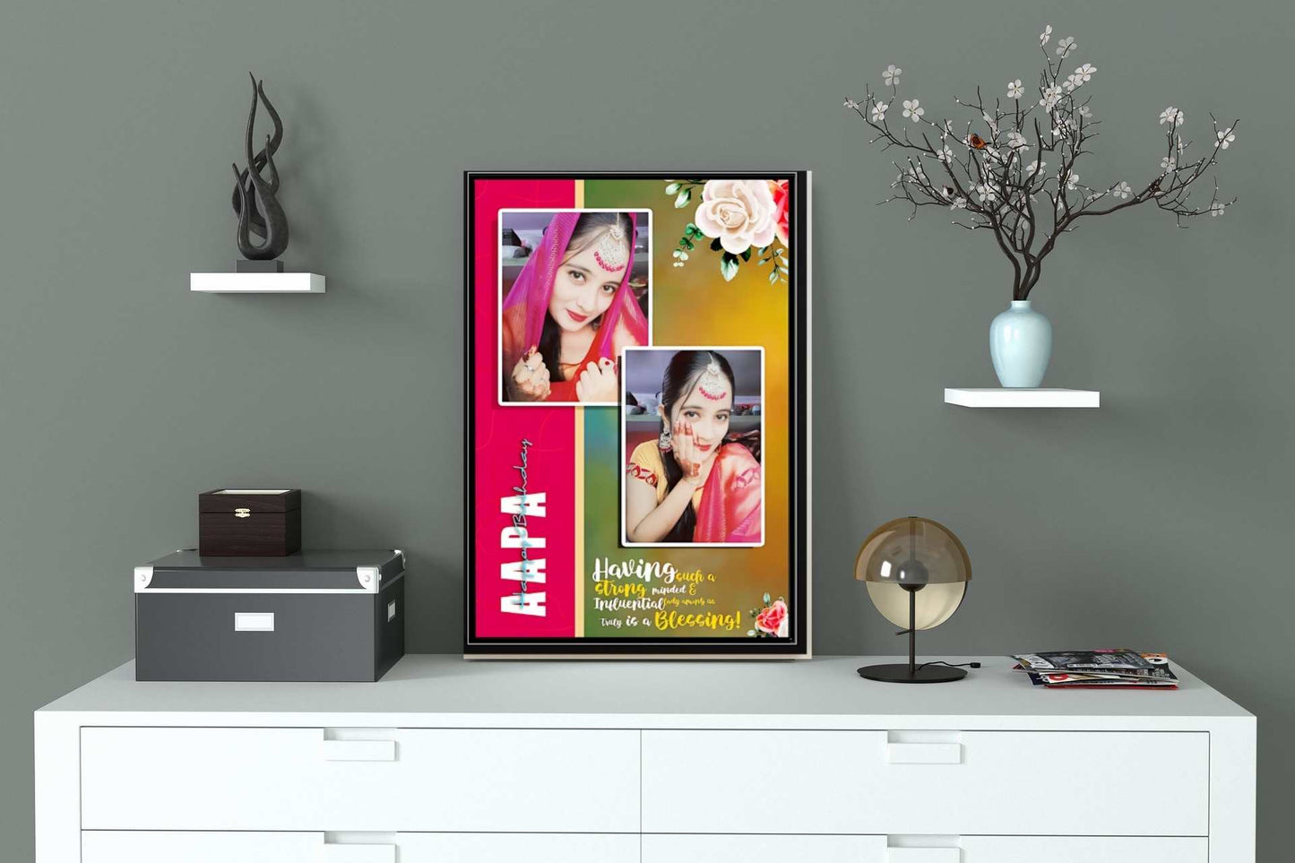 Glitter Wall Frame for Multiple Photos – ClicknGreet Decorative Collage Frame