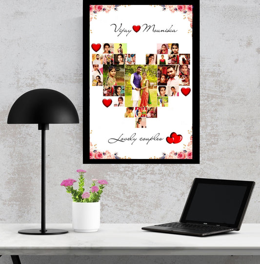Heart Design Multi-Photo Collage Frame – ClickNGreet Decorative Wall Display
