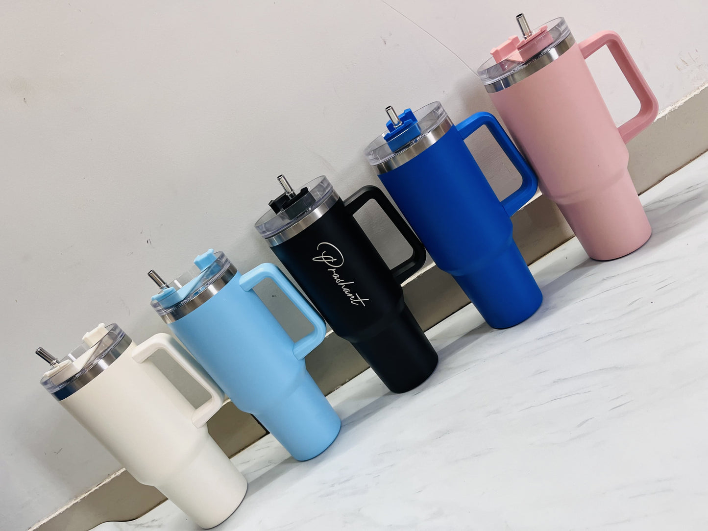 Custom Name Travel Tumbler β 1200ML Vacuum Insulated Stainless Steel Flask with Straw