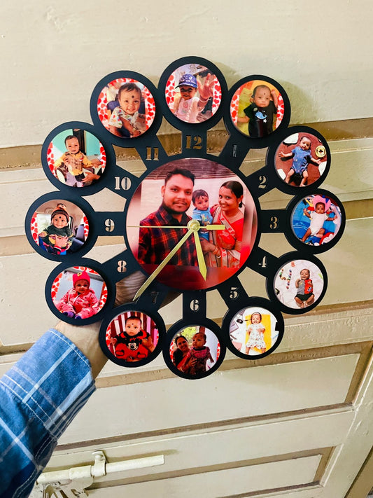 Personalized 11x11 Sublimation Wall Clock – Custom Photo & Text Printed Clock – Unique Gift for Home, Office, or Special Occasions