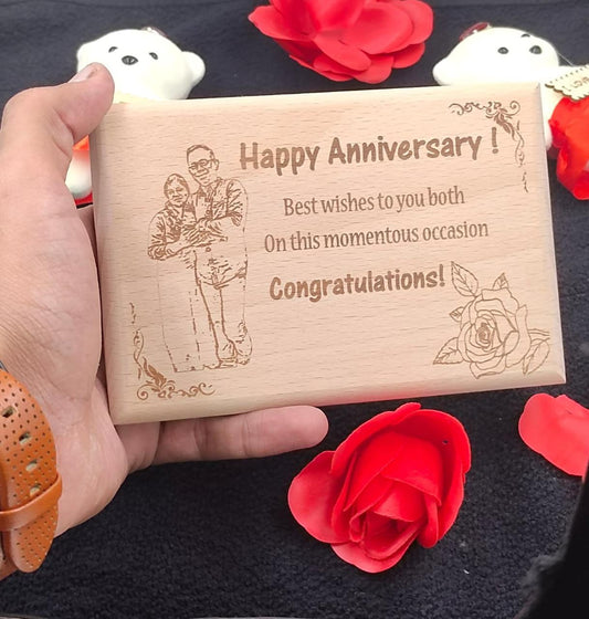Personalized 4*6 inch MDF Engraved Wooden Photo Frame β Custom Gift