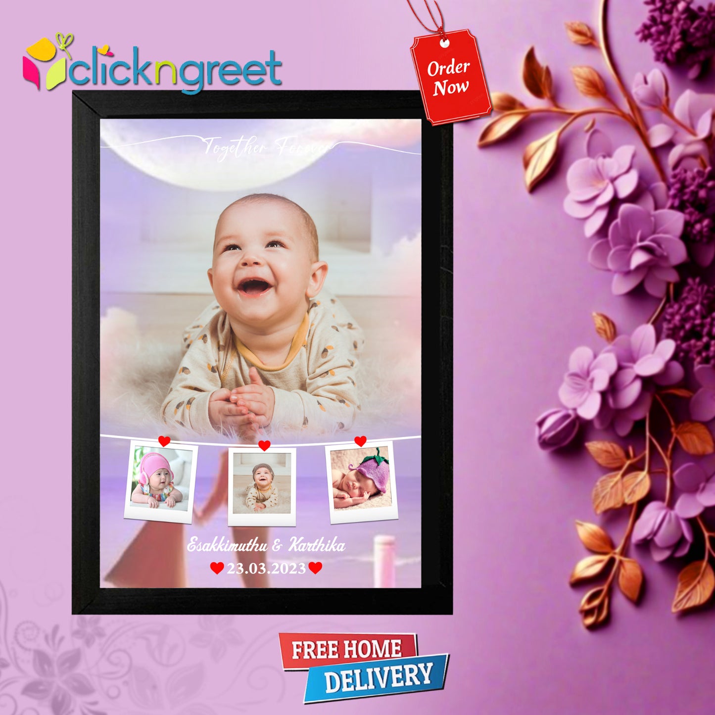 Custom Baby Birth Details Frame