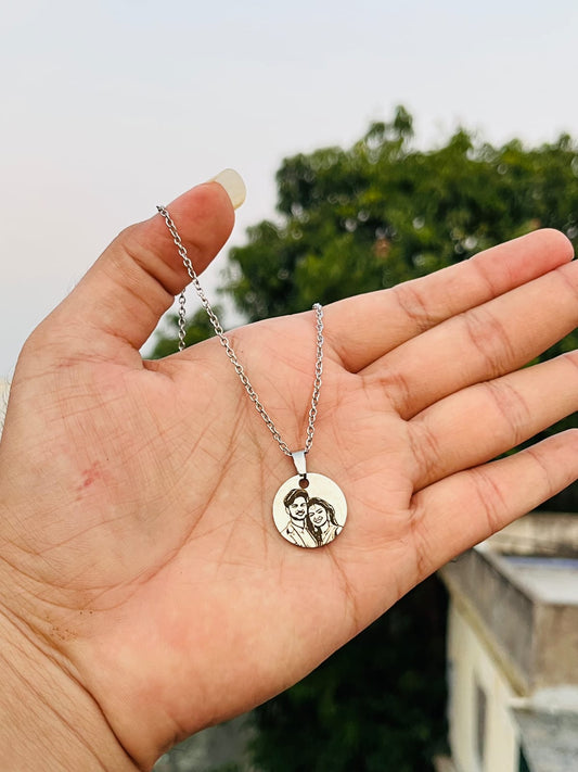 Mini Pendant – Personalized Eye/Sketch Pendant – Stainless Steel