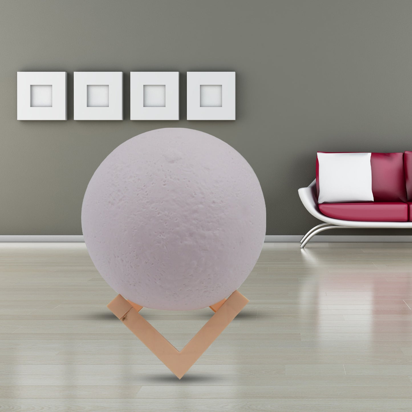 Moon Night Lamp With Plastic Stand Night Lamp For Bedroom