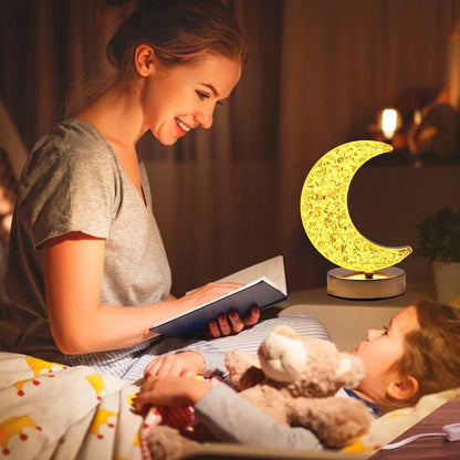 MoonGlow Crystal Touch Lamp – 3-Color Dimmable Night Light