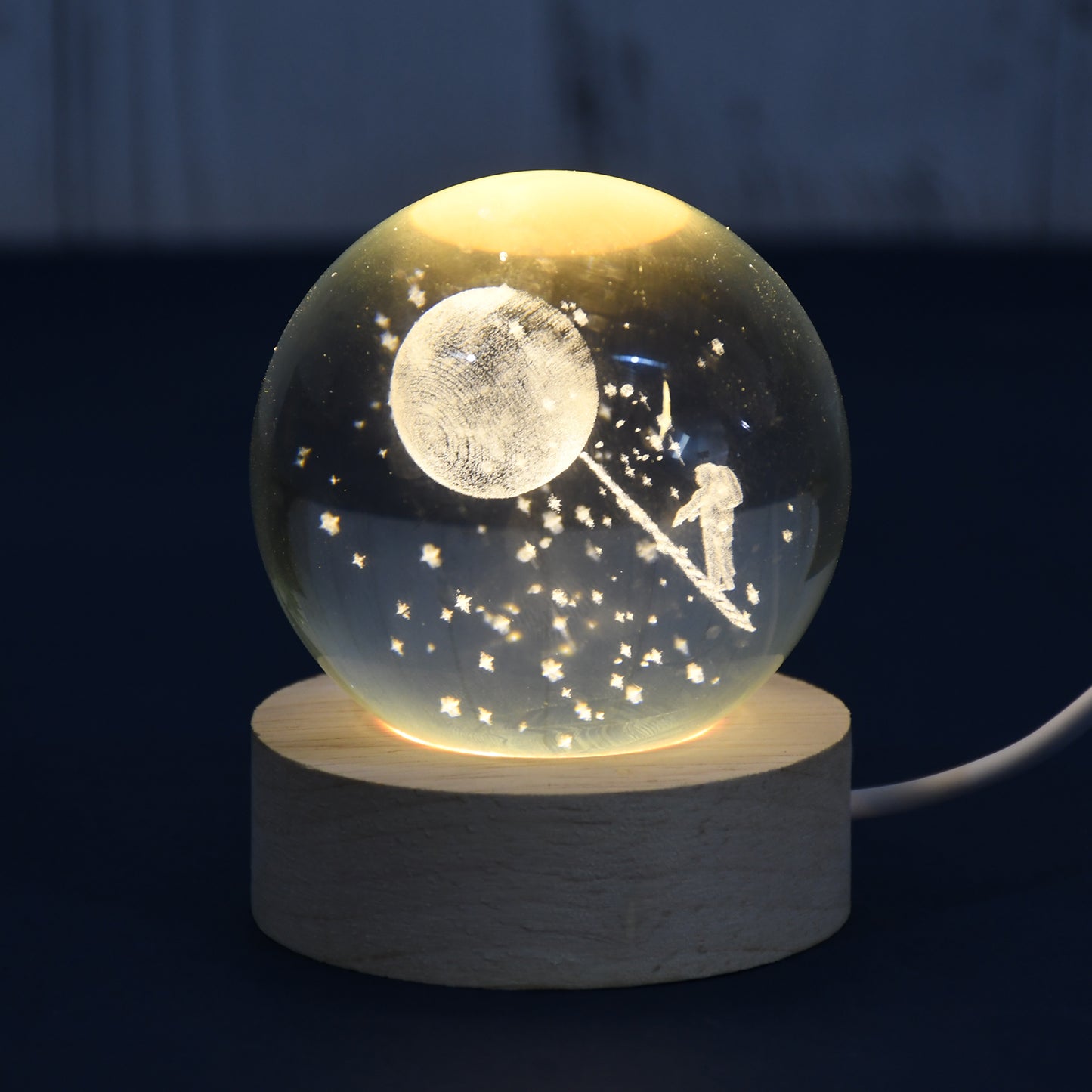 3D Crystal Ball Lamps with Base (1 Pc)