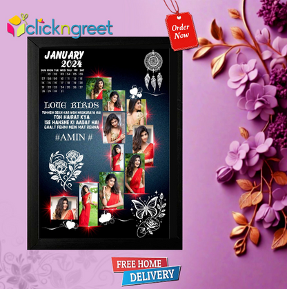 ClickNGreet Glitter Birthday Photo Frame – Sparkling Wall Décor for Birthday Memories