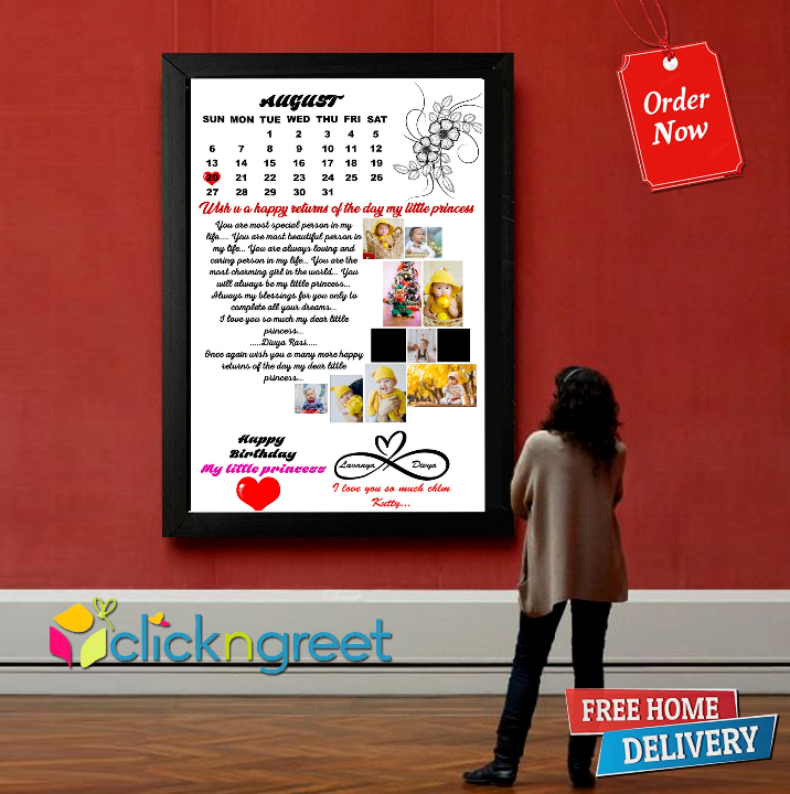 ClickNGreet Glitter Birthday Photo Frame – Sparkling Wall Décor for Birthday Memories