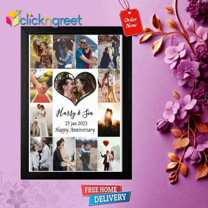 Lovely Collage photo frame with Glitter finish