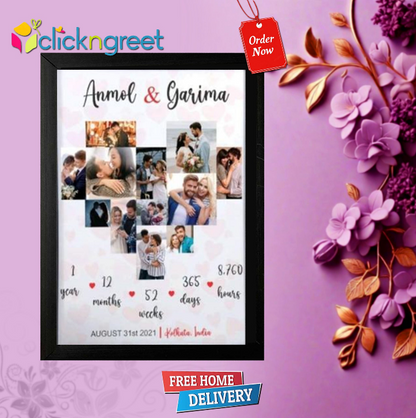 Lovely Collage photo frame with Glitter finish