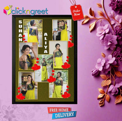 Lovely Collage photo frame with Glitter finish