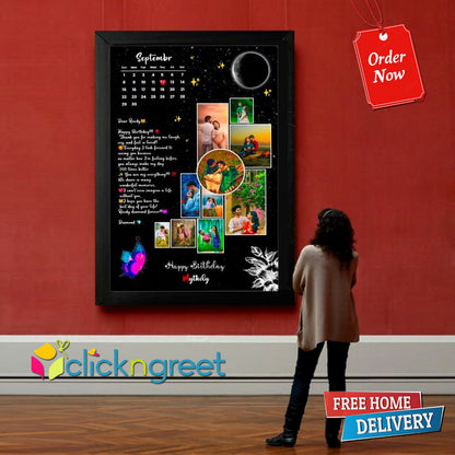 ClickNGreet Glitter Birthday Photo Frame – Sparkling Wall Décor for Birthday Memories