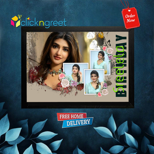 Personalized Happy Birthday Glitter Frame – Custom Name & Multi-Photo Collage