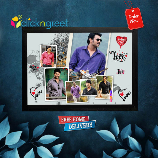Photo Collage Frame with Glitter Finish – Romantic Wall Art
