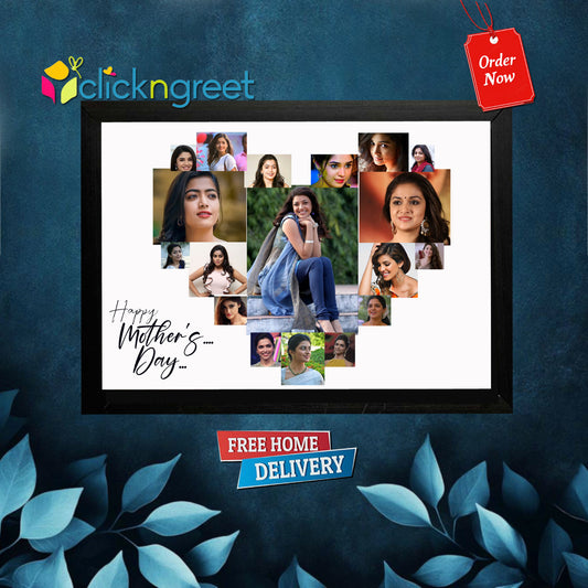 Happy Mother’s Day Frame – Multi-Photo Collage with Black Background