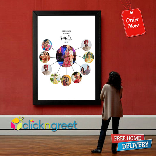 Elegant Glitter Multi-Photo Frame – ClicknGreet Collage Display for Gifts & Home