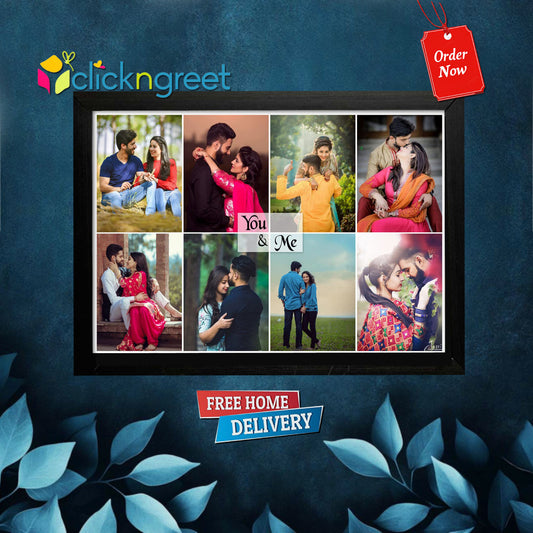 You & Me Multi-Picture Glitter Frame – Romantic Collage Wall Art