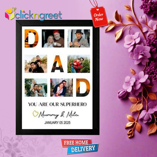Dad Photo Frame with Glitter Finish – Father’s Day Wall Art
