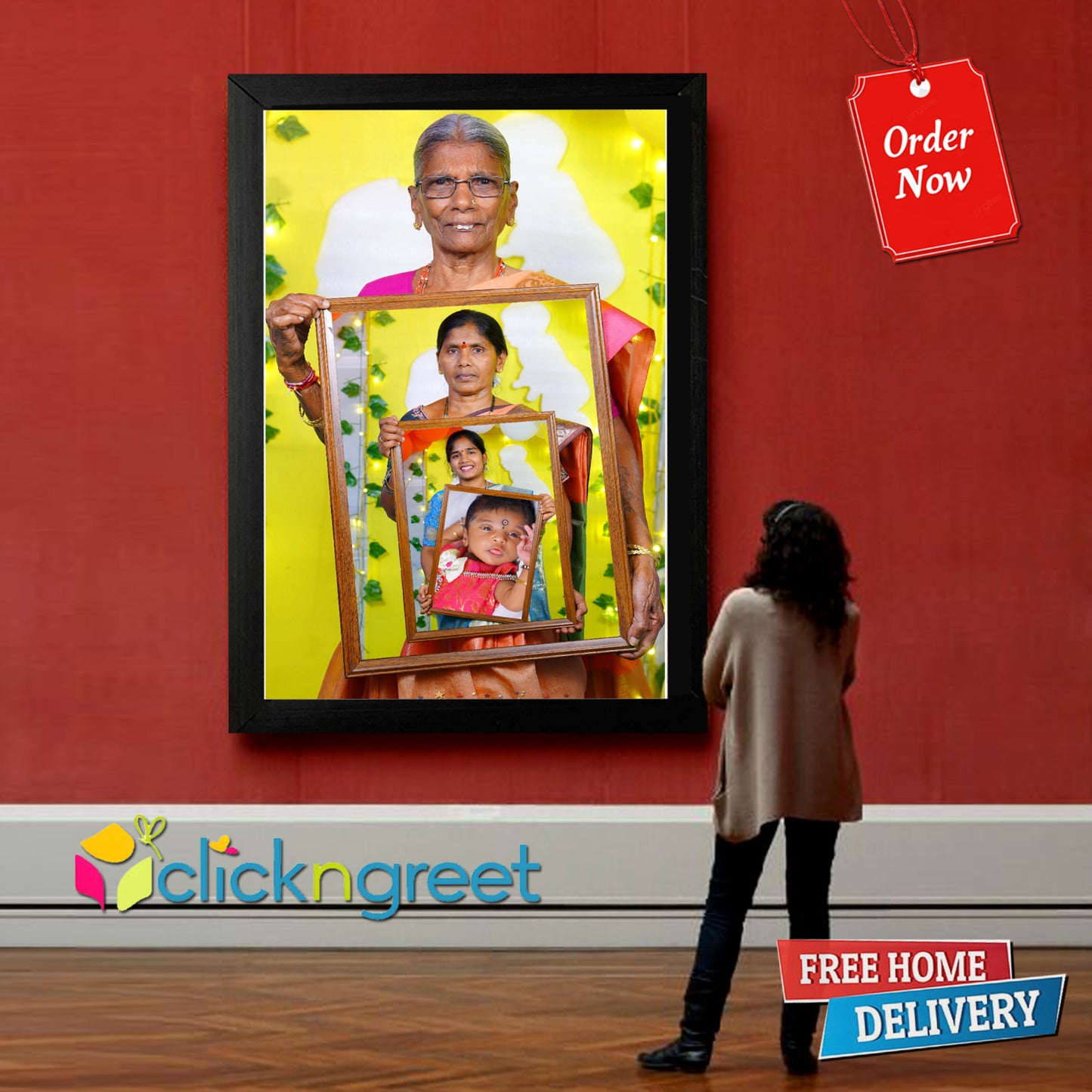 Celebrate 4 Generations with Stunning Photo Frames! Instragram 💫