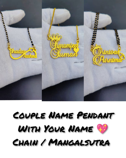 Personalized Name Pendant with Chain/Mangal sutra |  Gift for Women & Girls