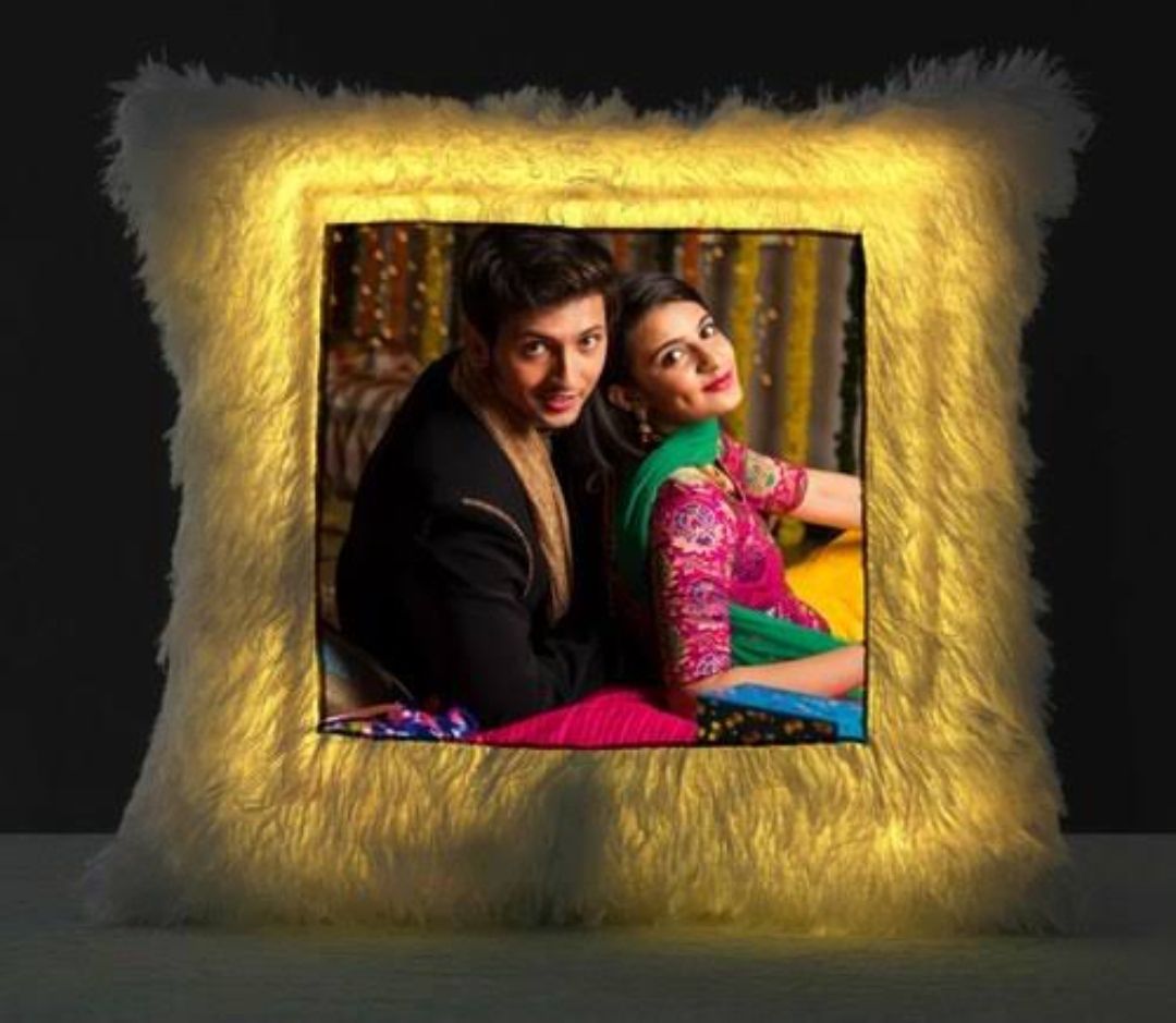 🛏️ Customized Photo LED Pillow 16x16 – Personalized Glowing Cushion with Sublimation Print – Soft Throw Pillow with LED Lights