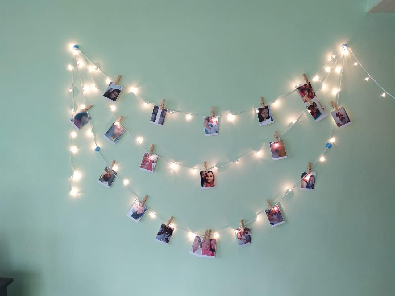 Customized Photo Hanging Display with 15 LED Clip Lights – Personalized Décor Gift