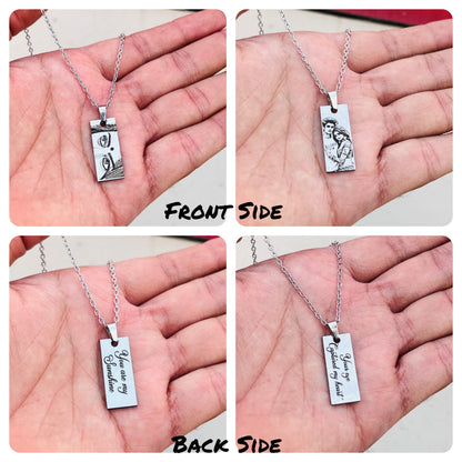 Mini Pendant – Personalized Eye/Sketch Pendant – Stainless Steel
