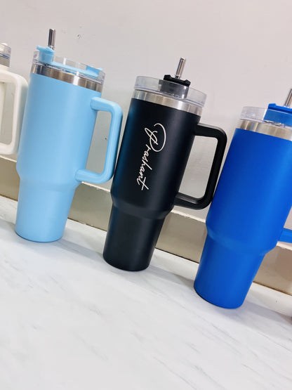 Custom Name Travel Tumbler – 1200ML Vacuum Insulated Stainless Steel Flask with Straw