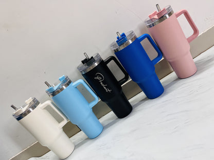 Custom Name Travel Tumbler – 1200ML Vacuum Insulated Stainless Steel Flask with Straw