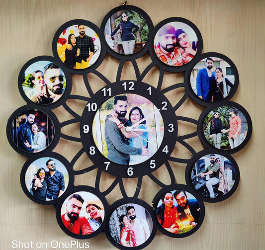 Personalized Picture Wall Clock – Custom Wooden Timepiece