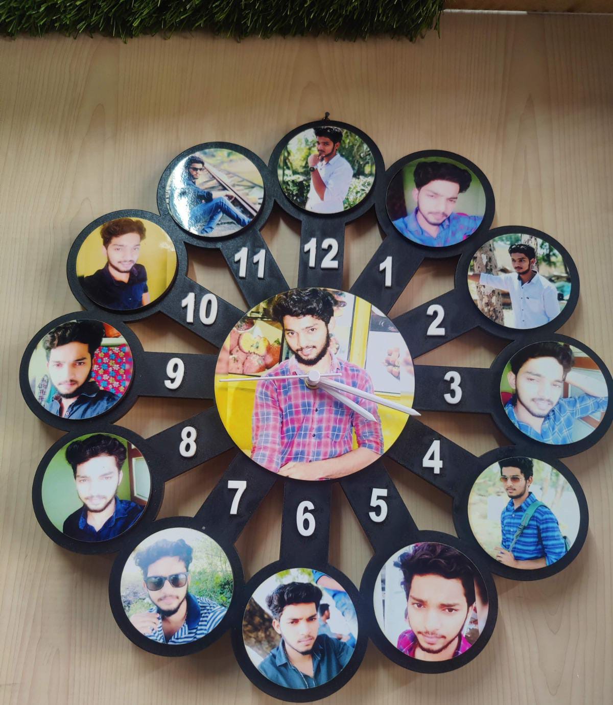 Personalized Wooden Clock with Photos – Custom Wall Decor with Your Favorite Memories