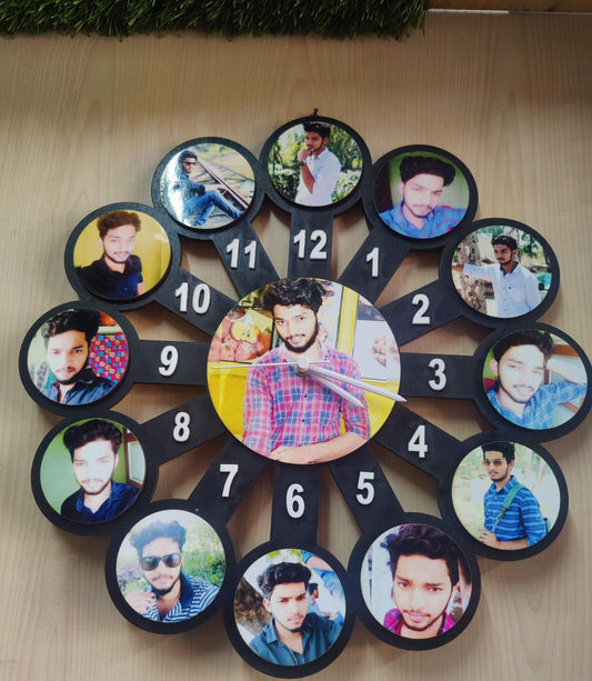Personalized Wooden Clock with Photos – Custom Wall Decor with Your Favorite Memories