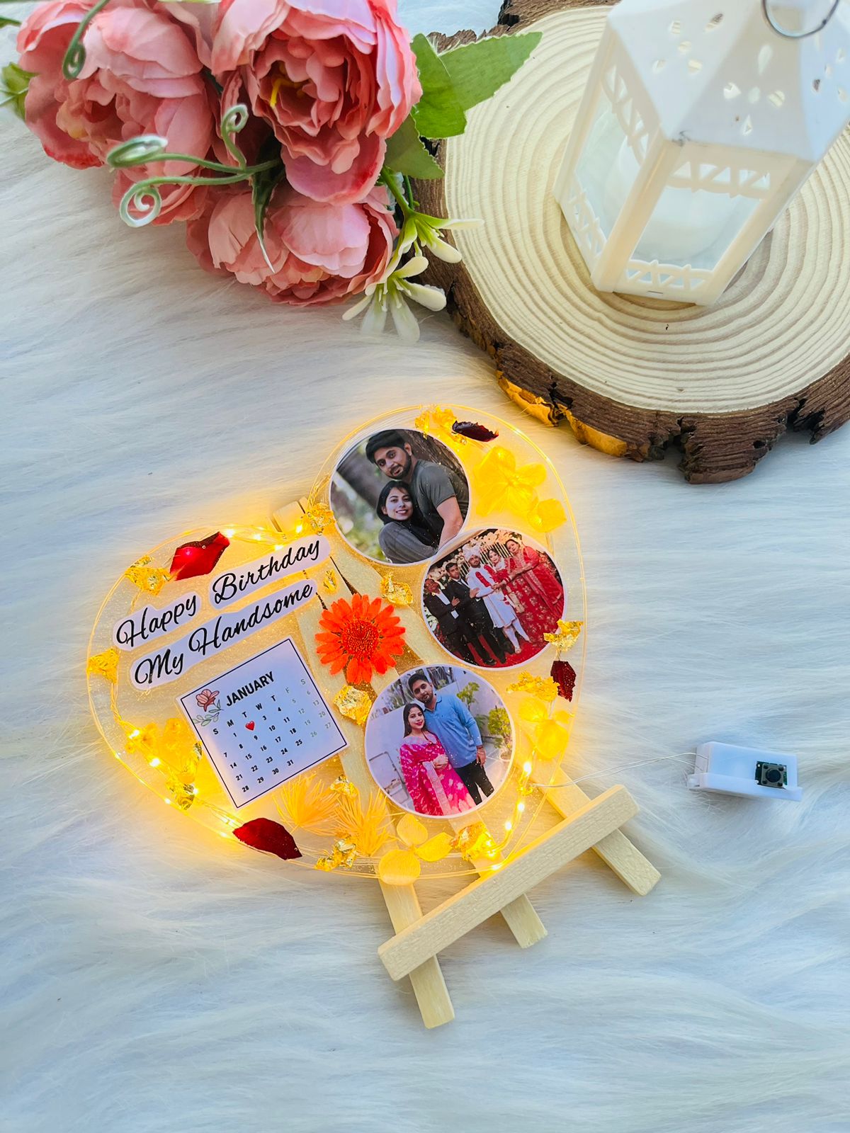 🌹Heart Resin Frame – 6 Inch | Romantic Gift | Free Shipping | Stand Included