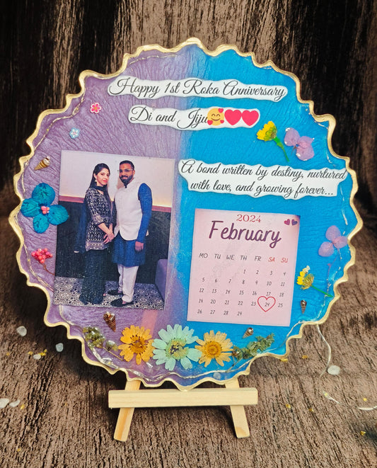 LED Resin Photo Frame | Customizable Theme & Color | 8-Inch | With Stand & LED Lights |