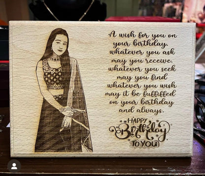 Personalized 4*6 inch MDF Engraved Wooden Photo Frame – Custom Gift