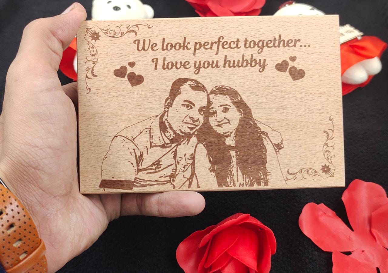 Personalized 4*6 inch MDF Engraved Wooden Photo Frame – Custom Gift
