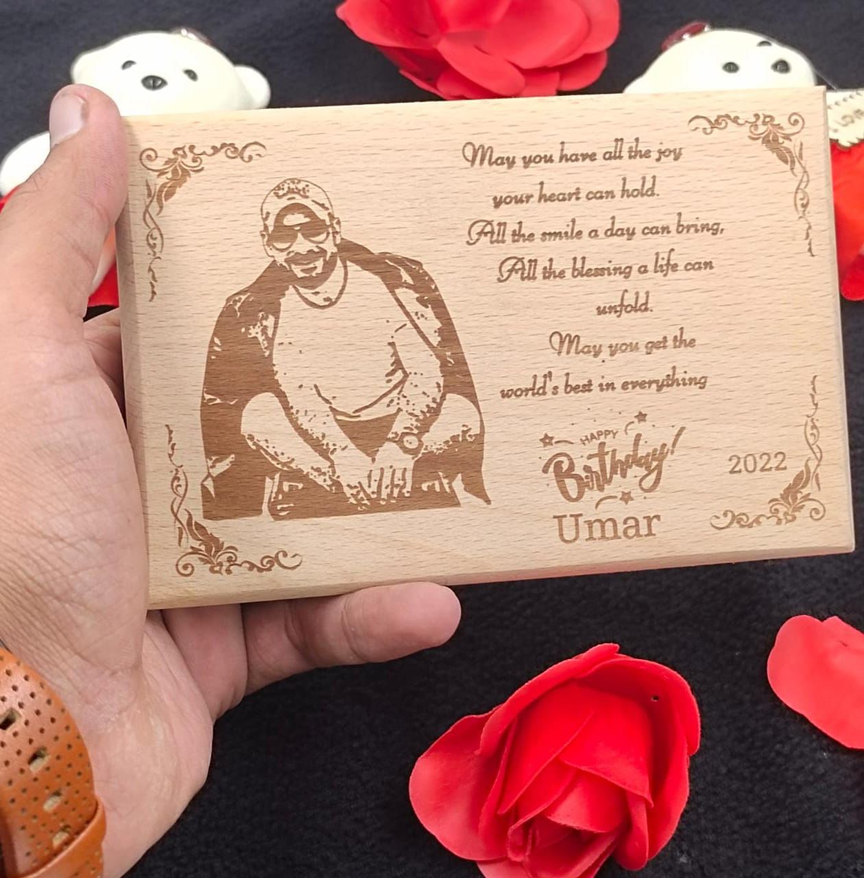 Personalized 4*6 inch MDF Engraved Wooden Photo Frame – Custom Gift