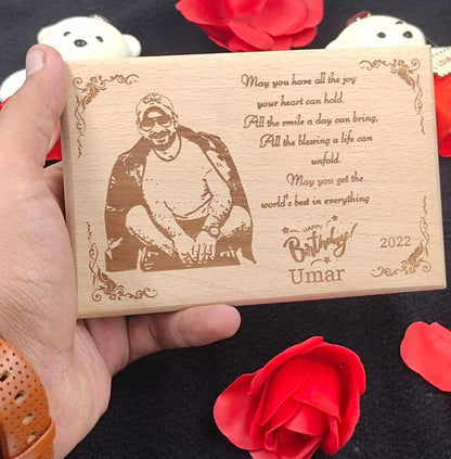 Personalized 4*6 inch MDF Engraved Wooden Photo Frame – Custom Gift
