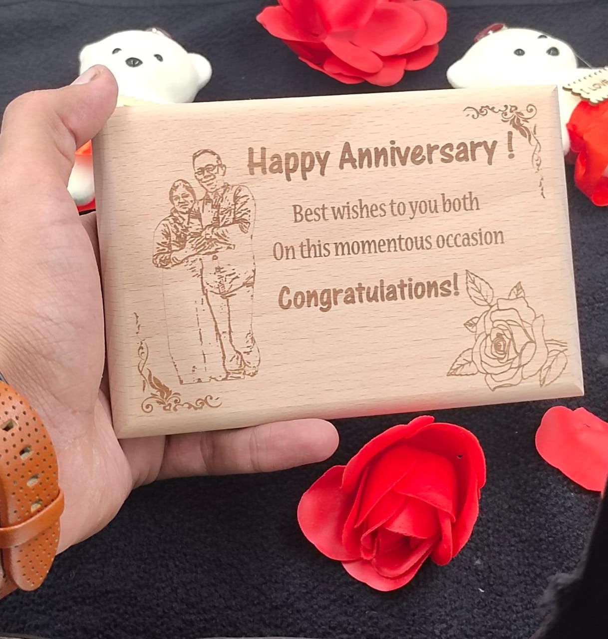 Personalized 4*6 inch MDF Engraved Wooden Photo Frame – Custom Gift