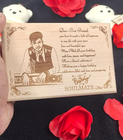 Personalized 4*6 inch MDF Engraved Wooden Photo Frame – Custom Gift