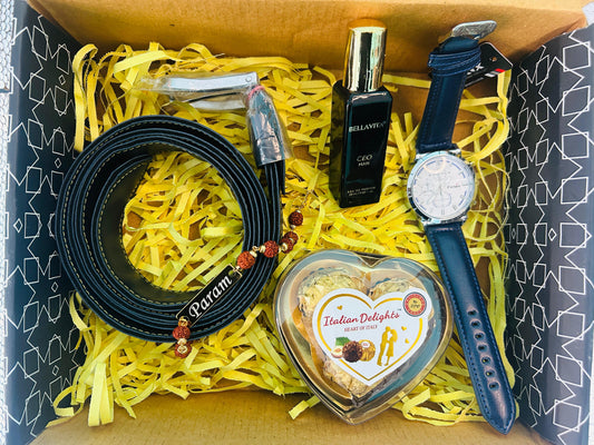 Rudraksh Rakhi Gift Combo for Brother – Raksha Bandhan Special