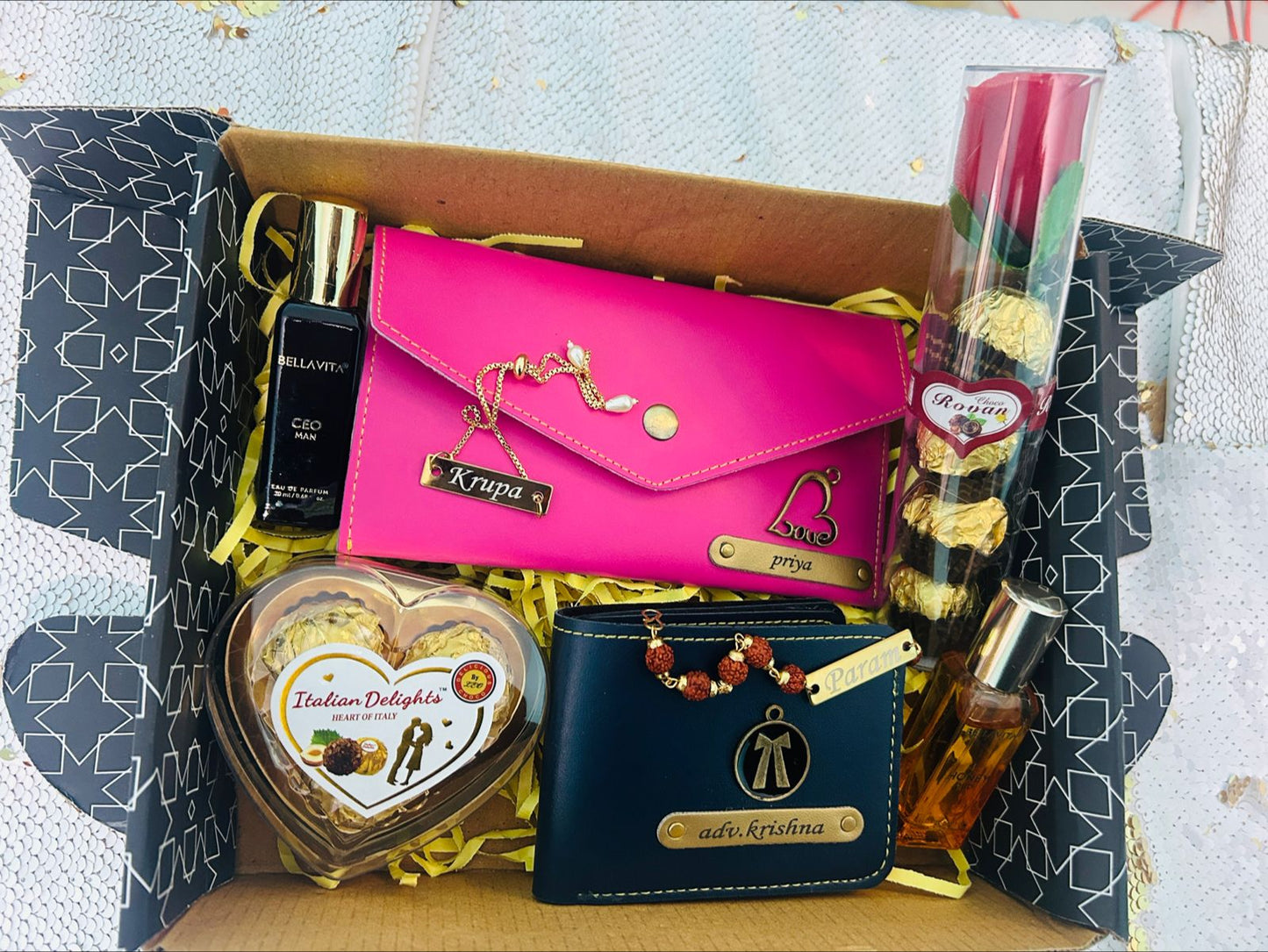 Customized Rakhi Gift Hamper for Bhaiya & Bhabhi