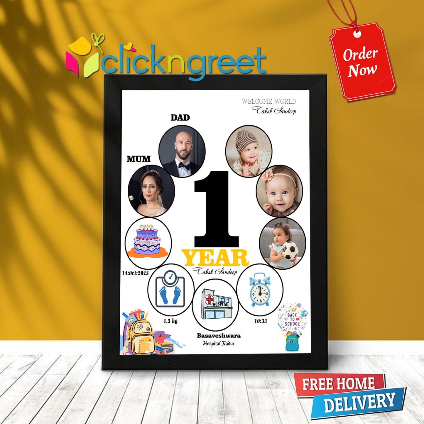 Baby Birth details collection Frame