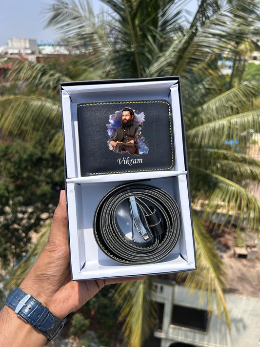 Personalized premium Photo Wallet & Belt Combo for Men | Gift Set for Him |