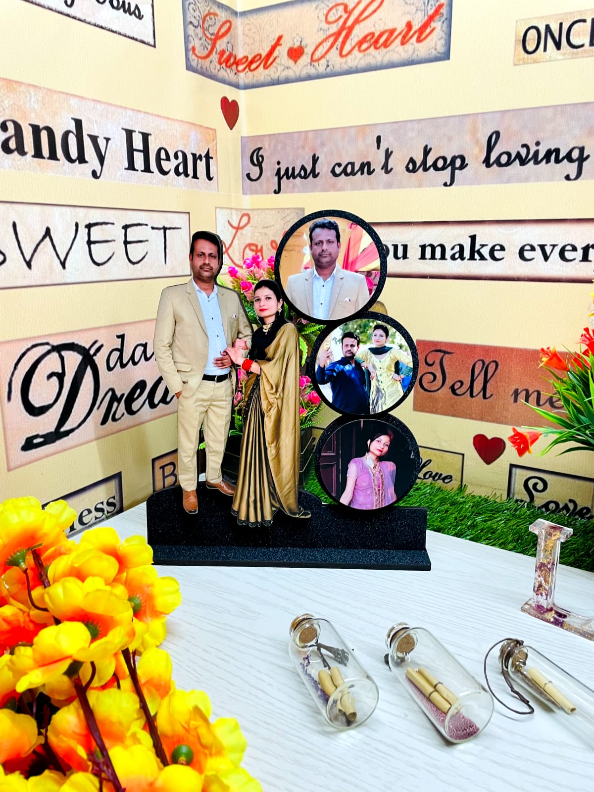 Premium Personalized Tabletop Display – Elegant Home &amp | Custom Message Stand