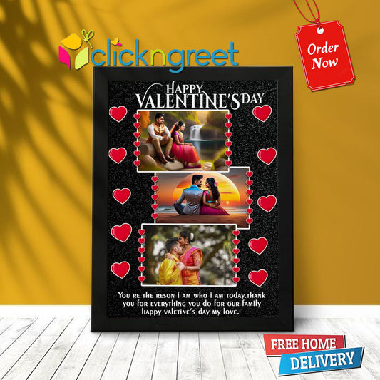 Photo Frame with Glitter Finish for couple| Premium Love Gift