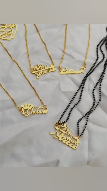 Personalized Name Pendant with Chain/Mangal sutra |  Gift for Women & Girls